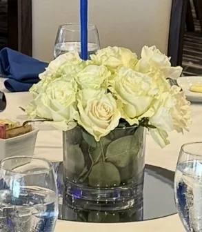 Corporate Event: Low table centerpiece
